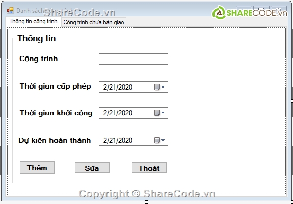 code winform C#,công trình,Quản lý công trình,quản lý nhân viên